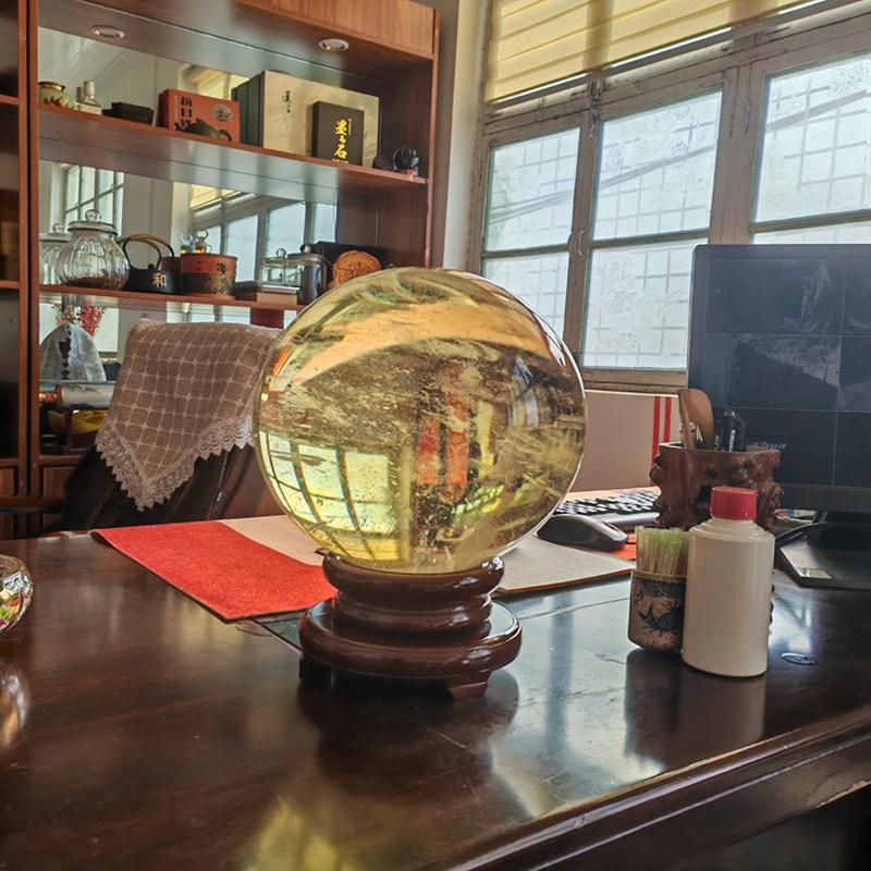 天然黄色水晶球摆件熔炼石风水球开业乔迁礼品高端招财摆件送底座,淘宝优惠券,粉丝福利购,淘宝优惠卷