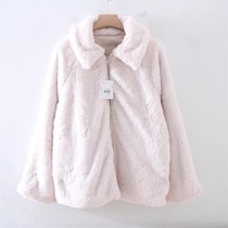 C02017 daily single winter new style Japanese style gentle temperament zipper loose slimming warm good match womens fur coat