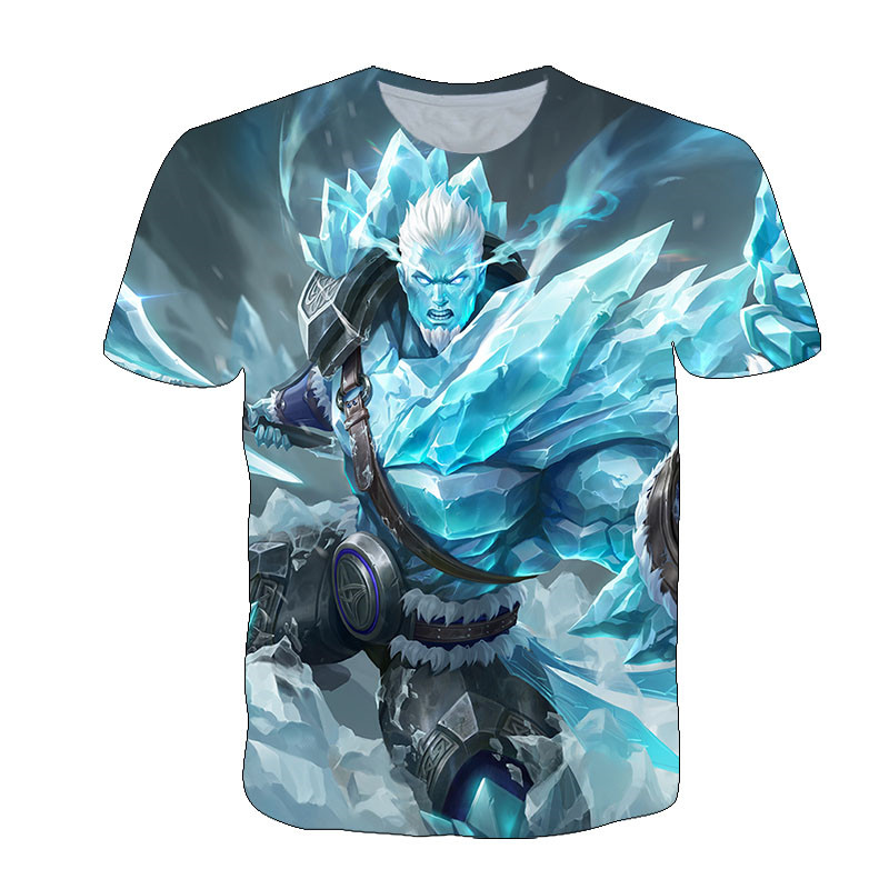 王者荣耀衣服王者荣耀孙悟空地狱火衣服3D印花男女短袖t恤春夏青少年儿童上衣