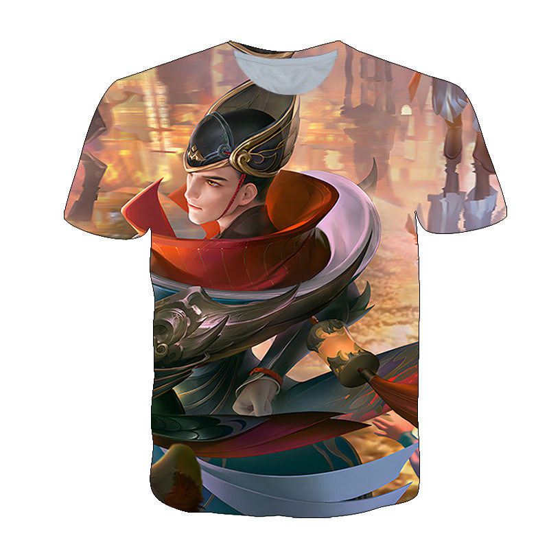 王者荣耀衣服王者荣耀马超无双飞将衣服3D印花男女短袖t恤夏青少年儿童cos上衣
