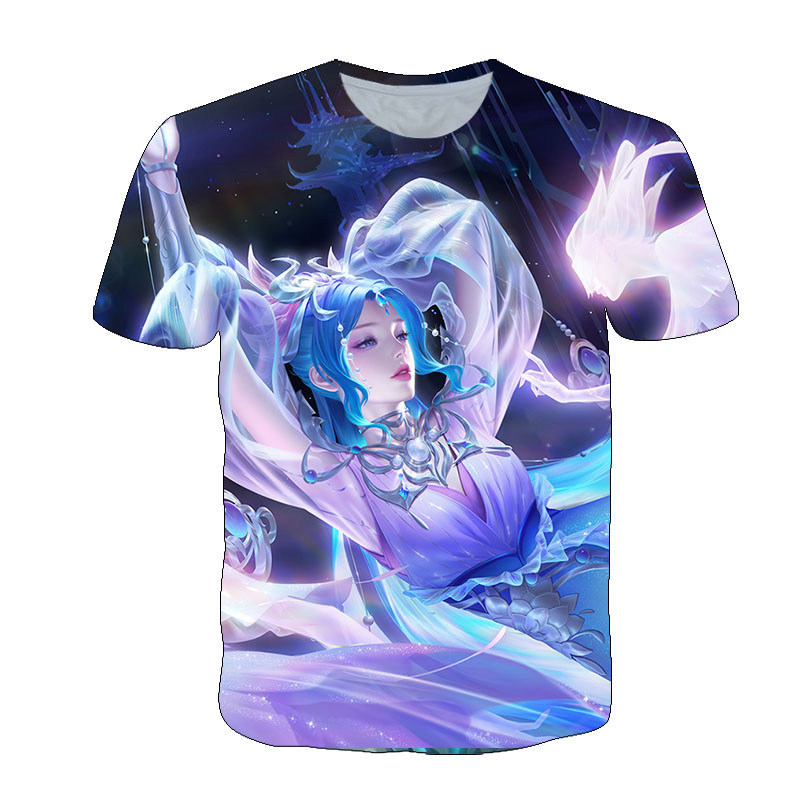 王者荣耀衣服王者荣耀孙悟空地狱火衣服3D印花男女短袖t恤春夏青少年儿童上衣