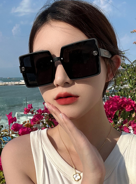 夏季海边防晒墨镜女士款大脸显瘦