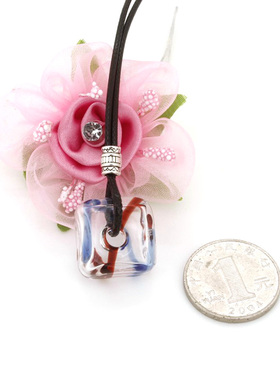 小方块精油瓶项链琉璃蜡绳女