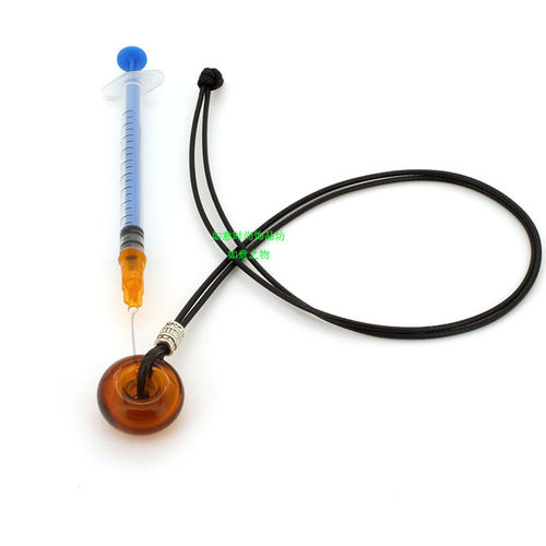 小圆环移动香薰香水琉璃瓶项链免塞皮绳款花样圆圈精油瓶挂件吊坠 - 图0