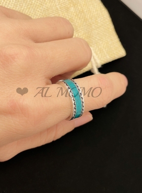 925银经典款珐琅互扣式双G戒指