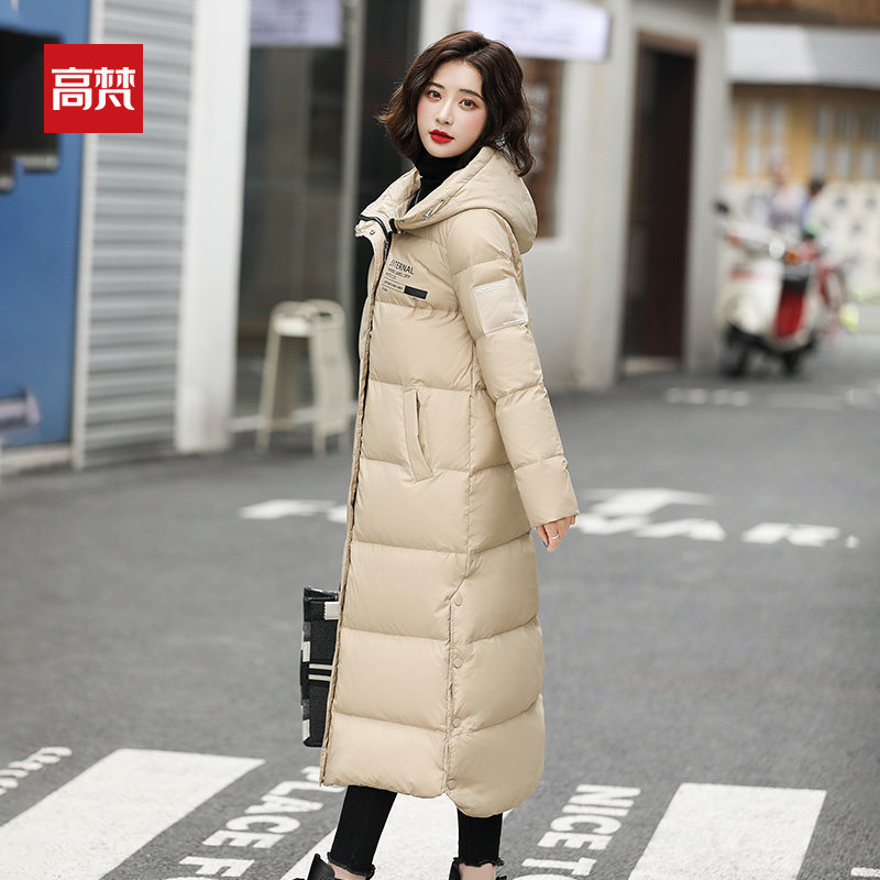 高梵长款长过膝2021年冬季潮白鸭绒 高梵潮美羽绒服