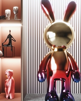 抽象创意玻璃钢雕塑摆件酒店大堂售楼部大厅过道落地摆设