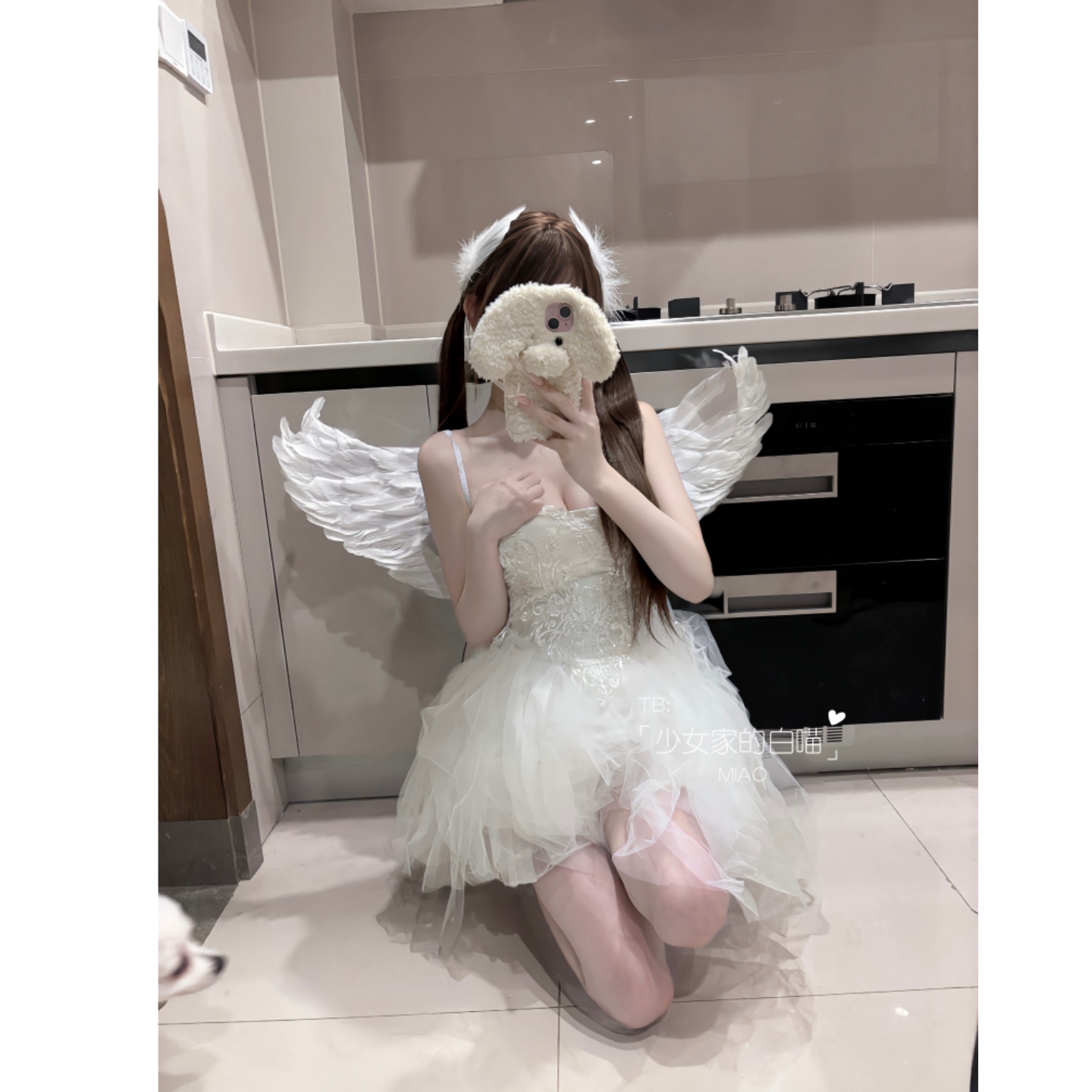 MIAO：纯欲天使女仆装性感甜美抹胸彭彭仙女公主裙万圣节cos服女 - 图3