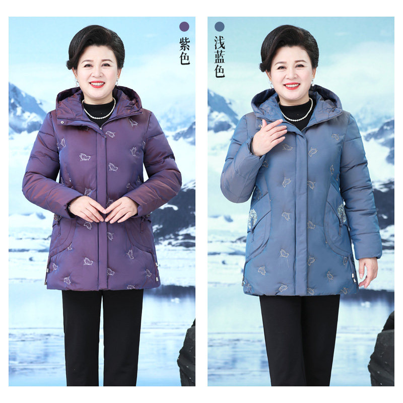 胖妈妈冬装加大码2021新款中老年人 闪闪情缘中老年女装