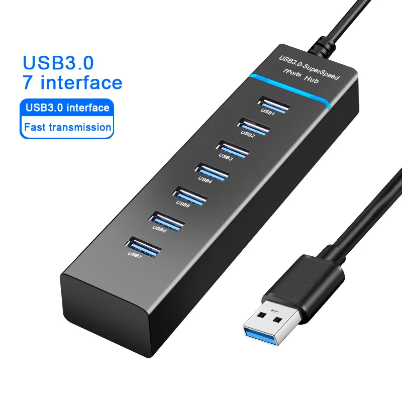 1.2米usb3.0高速分线器笔记本一拖七3 0 hub电脑转换USB集线器 - 图3