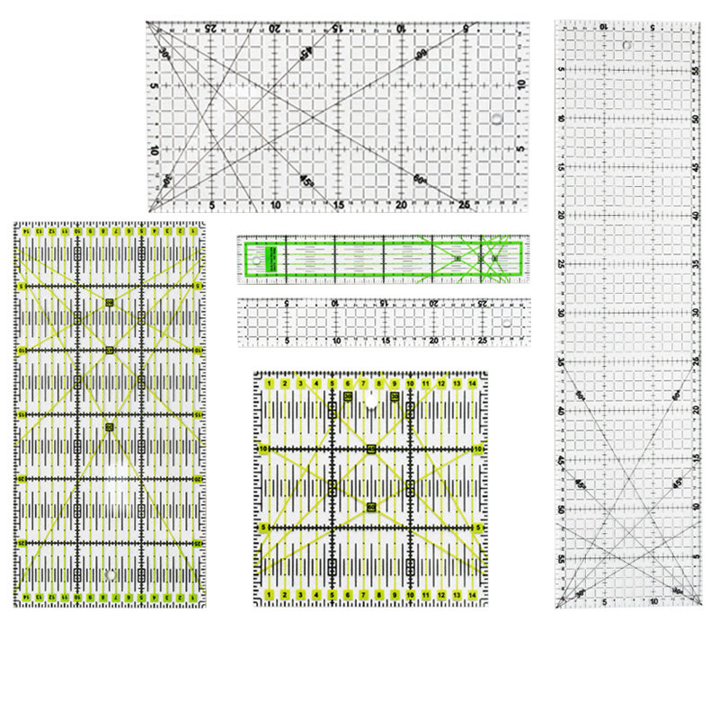 拼布尺加硬加厚亚克力缝纫尺缝份尺服装多功能手工曲线尺子拼布板,淘宝优惠券,粉丝福利购,淘宝优惠卷