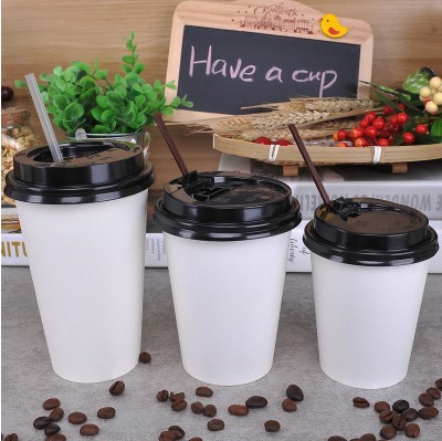 一次性咖啡杯加厚双淋膜纯白色纸杯700ml500奶茶杯冷热饮杯1000只 - 图2