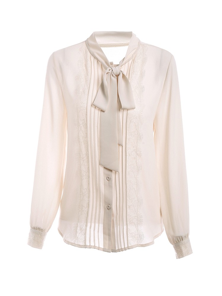 蝴蝶结2020秋季新款黑色洋气衬衫 依源色衬衫