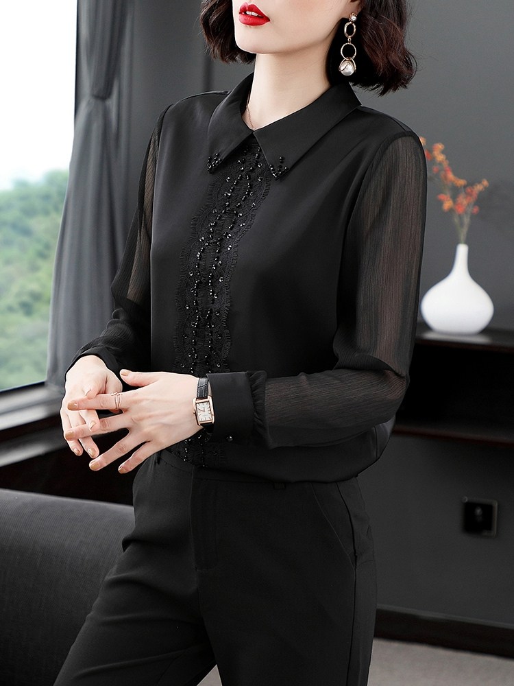 长袖女秋冬装2020年新款洋气衬衫 依源色衬衫