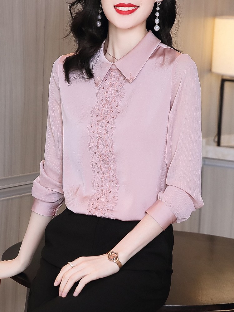 女外穿秋装2020年新款洋气百搭衬衫 依源色衬衫