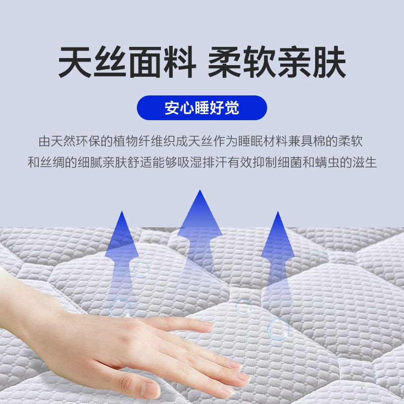 联乐3D科技薄床垫乳胶独立袋装弹簧床垫席梦思12cm厚可拆洗可定制-图2