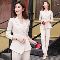 Professional Suit Suit Womens Temperament Podcast the host is fitting Western-style beautician front desk work clothes autumn and winter