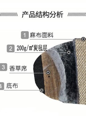 珍誉3双装麻布竹炭香草鞋垫亚麻