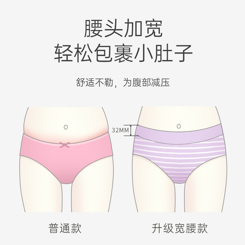 少女内裤女高腰纯棉抗菌裆100%全棉裆高中生女大童12周岁以上初中-图0