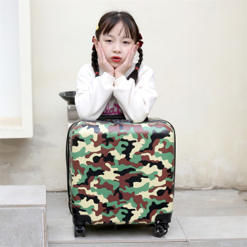 20-inch trolley case ເດັກນ້ອຍ summer camp training camouflage suitcase short-term travel universal wheel silent suitcase