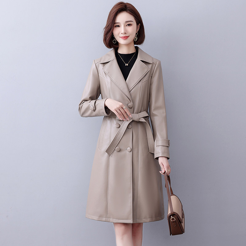 海宁真皮皮衣女2025新中长款绵羊皮修身气质风衣高端显瘦真皮外套,淘宝优惠券,粉丝福利购,淘宝优惠卷