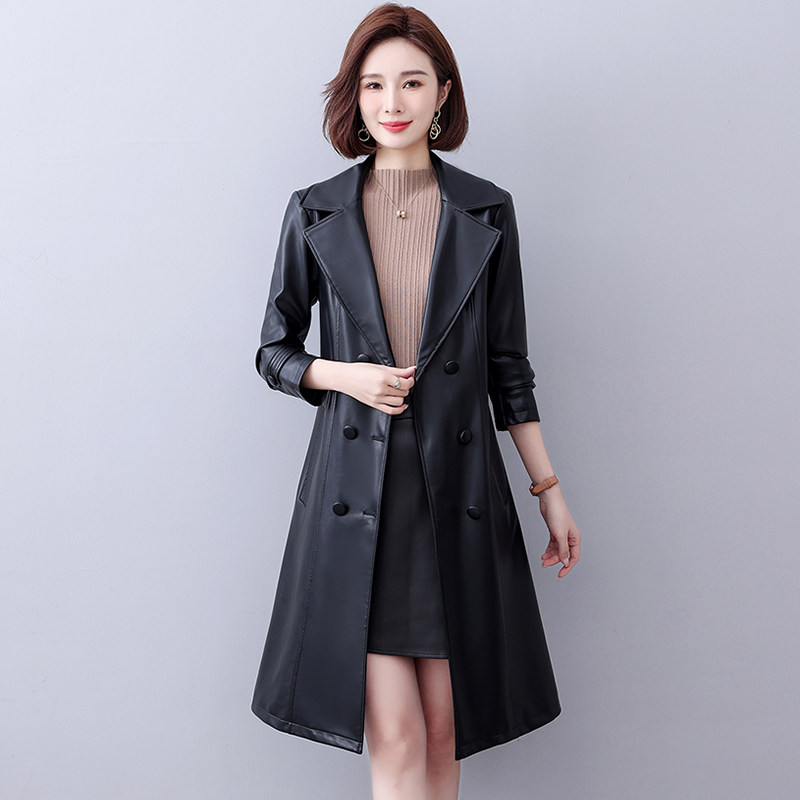 海宁真皮皮衣女2025新中长款绵羊皮修身气质风衣高端显瘦真皮外套,淘宝优惠券,粉丝福利购,淘宝优惠卷