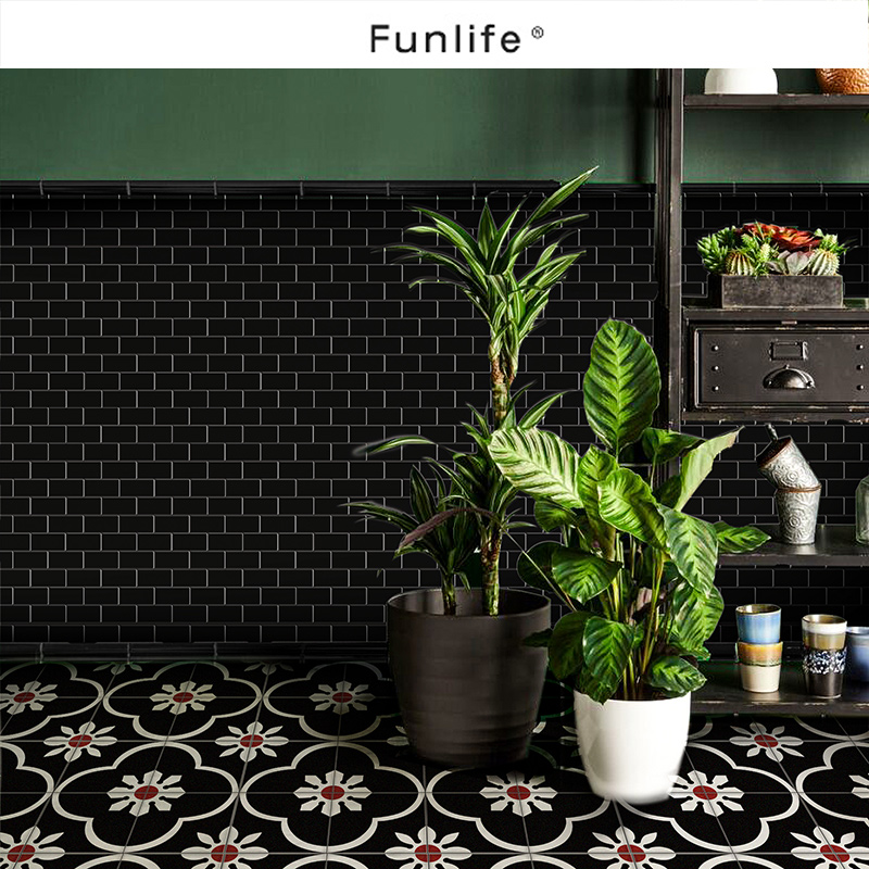 《Bloom》法式复古花砖地板贴卫生间厨房改造仿瓷装饰贴自粘防水 - 图0