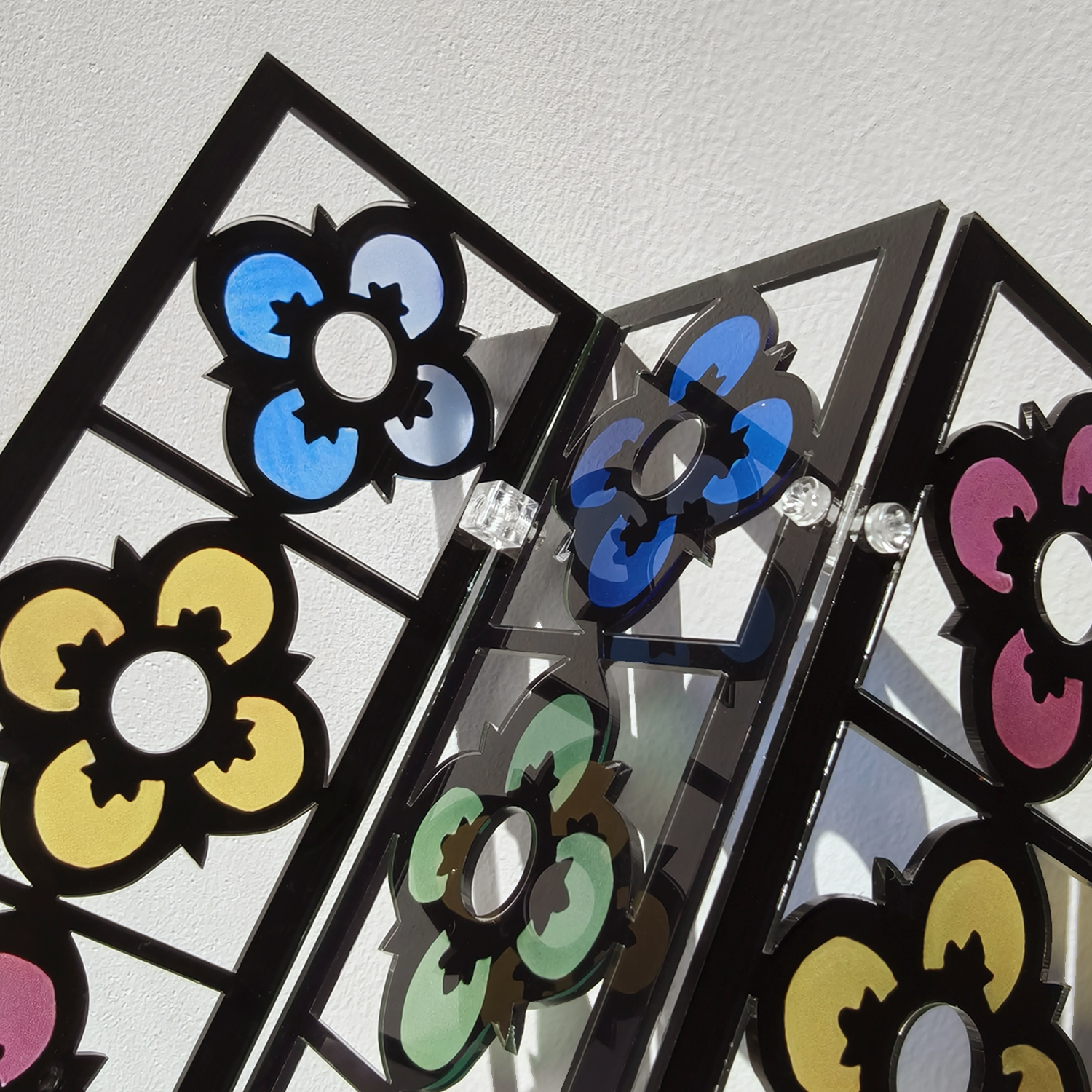 Funlife《City Walk》桌面小屏风仿苏州狮子林梅花窗书房摆件装饰 - 图1