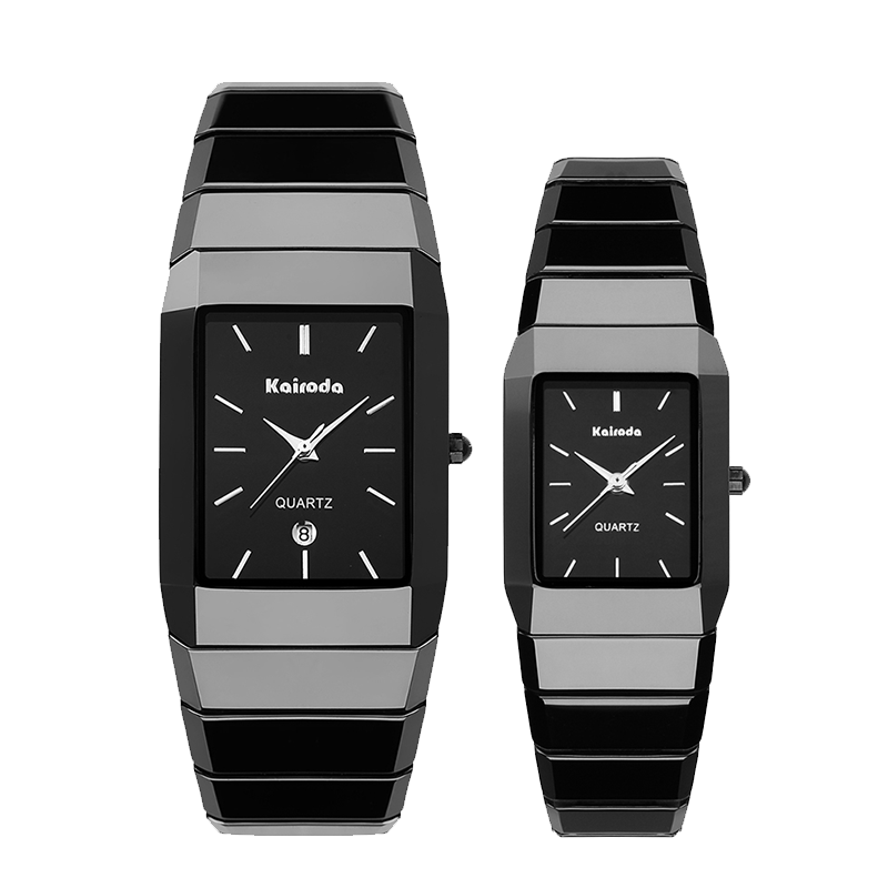 正品方形女黑白色陶瓷表韩版石英表 卡瑞达金荣盈国产腕表