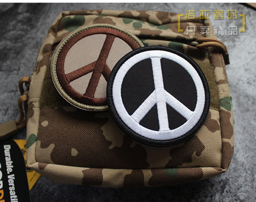 反战和平刺绣魔术贴章臂章反战标志反核识别章士气贴徽章补丁布标 - 图2