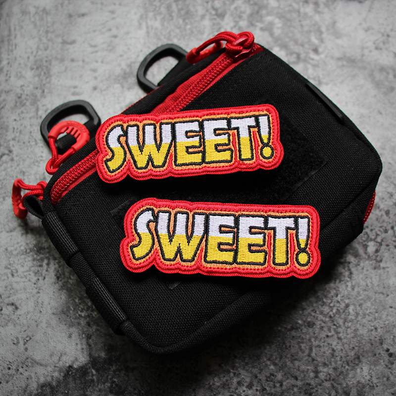 全满刺绣魔术贴创意徽章DIY缝纫LET'S GO臂章SWEET Morale Patch - 图2