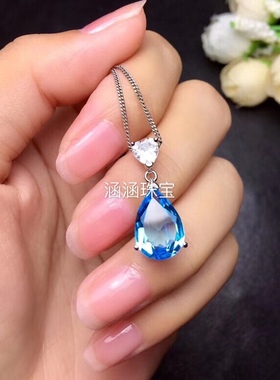 纯银简单款水滴吊坠空托