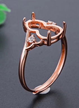 小葫芦时尚风翡翠玉石戒指空托