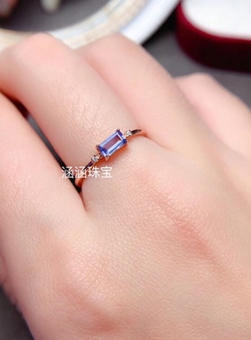 银饰品戒指四爪长方形s925空托