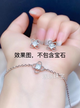 耳钉水晶玉石圆形手链