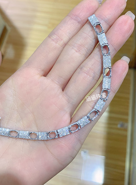 s925银饰品手链空托椭圆形5*7mm代镶碧玺 水晶 豪华款 时尚百搭