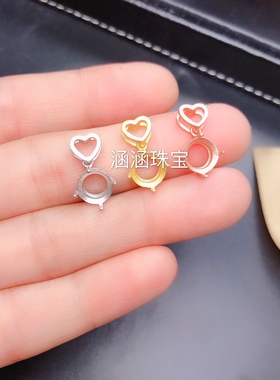 古法银空托简单四爪圆形莫桑