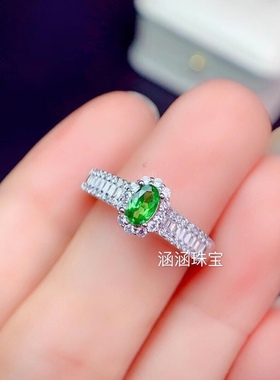 银戒指空托豪华椭圆形玉石时尚