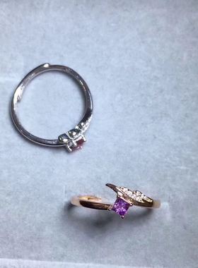 925纯银活口戒指空托主石祖母绿