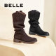 Belle Western Cowboy Boots Women's Boots New Long Boots Winter Pile Boots High Boots D2L1DDG4