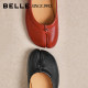 Belle retro split-toe flat shoes for women 26 new ballet leather shoes H8034AQ6
