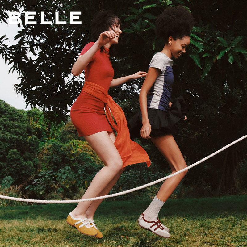 章若楠同款百丽奶酪糖复古薄底运动玛丽珍鞋女魔术贴赛车鞋E9Q1预,淘宝优惠券,粉丝福利购,淘宝优惠卷