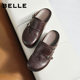 Belle Sheepskin Brogue Birkenstock Shoes Women's 2026 Brogue Monk Soft Sole Can Be Weared Outer Baotou Half Drag F6X1