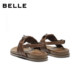 Belle washed horsehide flip-up sandals 2026 summer new thin-soled casual sandals for women B3110BL6 pre-