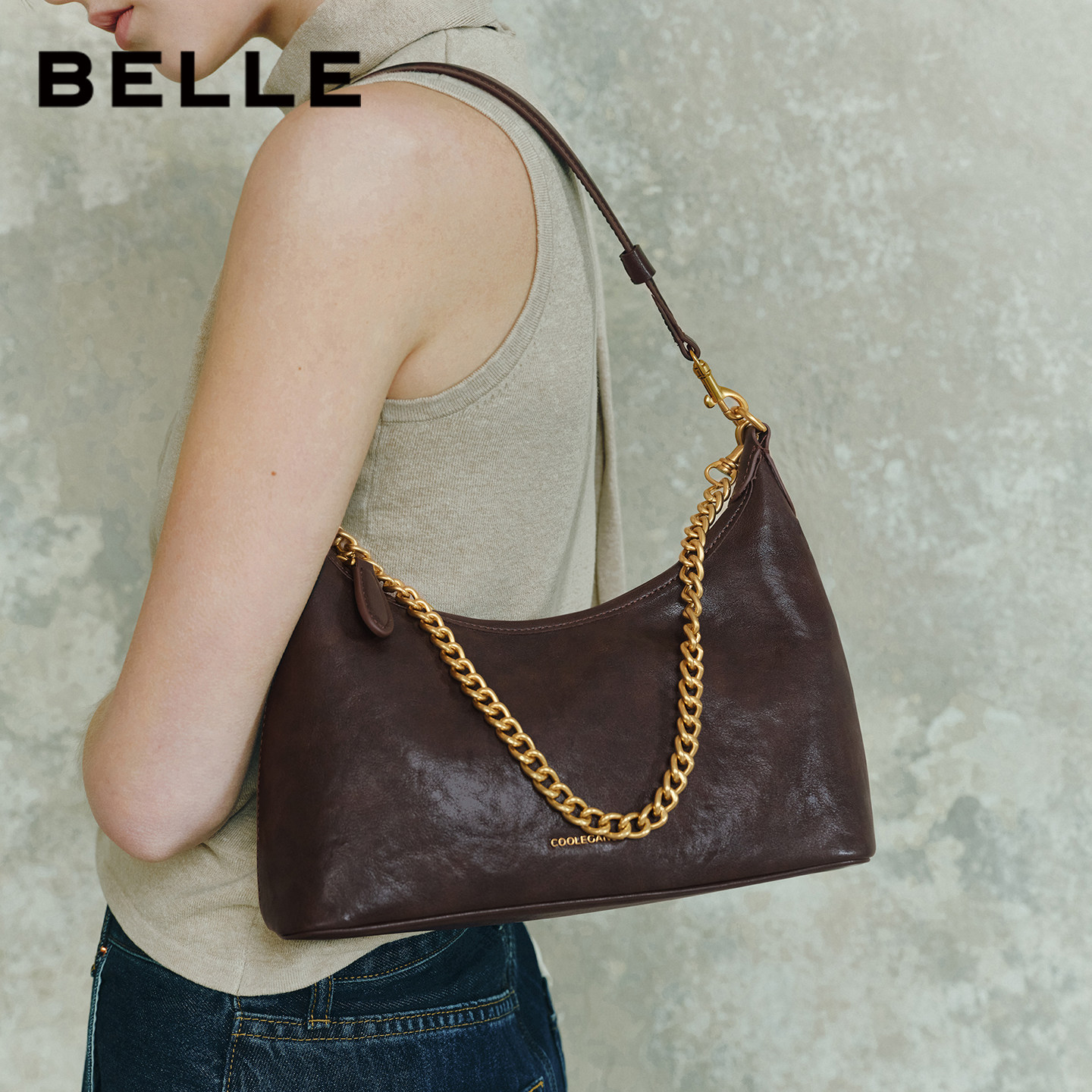 百丽包包女25新款通勤海鸥老花单肩斜挎轻便旅行hobo腋下包X7424,淘宝优惠券,粉丝福利购,淘宝优惠卷