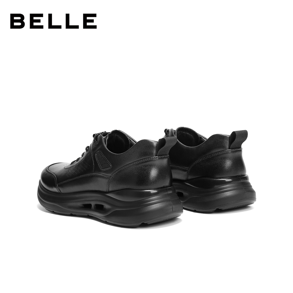 百丽男鞋厚底商务运动鞋男士26春商场款真牛皮休闲健步鞋8YP01AM6 - 图2