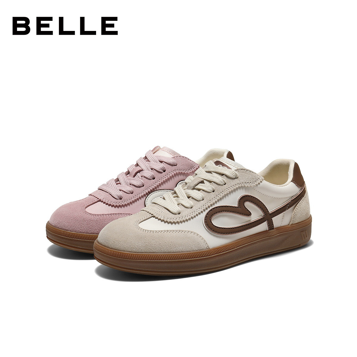 百丽女鞋子流心曲奇复古德训鞋新款厚底增高运动休闲板鞋F3J1DAM6,淘宝优惠券,粉丝福利购,淘宝优惠卷