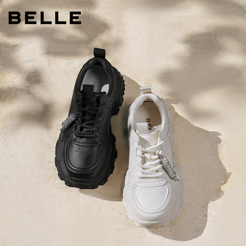 百丽马赛克老爹鞋加绒皮面厚底增高商场新款运动休闲鞋F1K1DAM6,淘宝优惠券,粉丝福利购,淘宝优惠卷