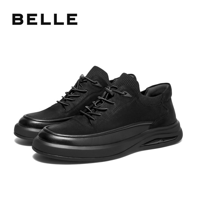 Belle men's shoes, thick sole casual sneakers, men's winter new style shopping mall same style shoes plus fleece 8MV01DM4