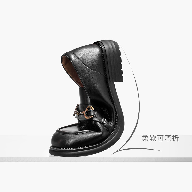 百丽复古乐福鞋2023春季新款小皮鞋 百丽乐福鞋（豆豆鞋）